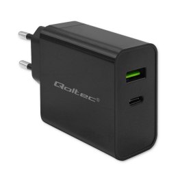 Ładowarka Super Quick PD | 1xUSB-C | 1xUSB | 45W | 5-20V | 2.25-3A | Czarna Qoltec