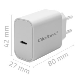 Ładowarka Super Quick PD | USB-C | 20W | 5-12V | 1.67-3A | Biała Qoltec