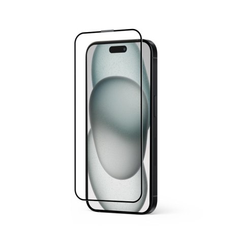 Szkło hartowane Anti-Bacterial 3D Armour Glass 9H na cały ekran iPhone 16 / iPhone 15 z ramką instalacyjną