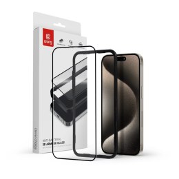 Szkło hartowane Anti-Bacterial 3D Armour Glass 9H na cały ekran iPhone iPhone 15 Pro z ramką instalacyjną CRONG
