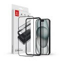 Szkło hartowane Anti-Bacterial 3D Armour Glass 9H na cały ekran iPhone iPhone 16 Plus / iPhone 15 Plus z ramką instalacyjną CRONG