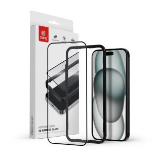Szkło hartowane Anti-Bacterial 3D Armour Glass 9H na cały ekran iPhone iPhone 16 Plus / iPhone 15 Plus z ramką instalacyjną