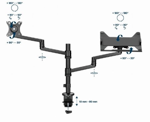 Uchwyt do monitora max 27\'\' i laptop do 17\'\' Gembird