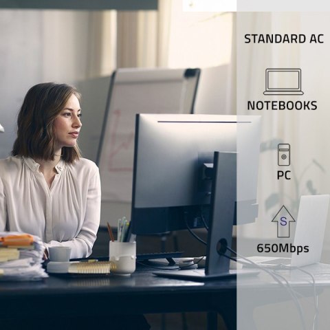 Ultraszybki bezprzewodowy mini adapter USB Wi-Fi | standard AC | 650Mbps Qoltec Ultraszybki bezprzewodowy mini adapter USB Wi-Fi | standard AC | 650Mbps Qoltec