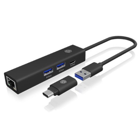 Hub IB-HUB1439-LAN 4w1 HUB, 1x USB-C, 2xUSB-A, 1x LAN IcyBox Hub IB-HUB1439-LAN 4w1 HUB, 1x USB-C, 2xUSB-A, 1x LAN IcyBox