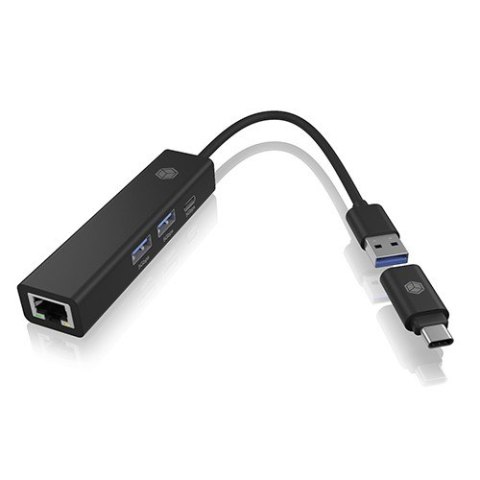 Hub IB-HUB1439-LAN 4w1 HUB, 1x USB-C, 2xUSB-A, 1x LAN IcyBox Hub IB-HUB1439-LAN 4w1 HUB, 1x USB-C, 2xUSB-A, 1x LAN IcyBox
