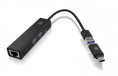 Hub IB-HUB1439-LAN 4w1 HUB, 1x USB-C, 2xUSB-A, 1x LAN IcyBox Hub IB-HUB1439-LAN 4w1 HUB, 1x USB-C, 2xUSB-A, 1x LAN IcyBox