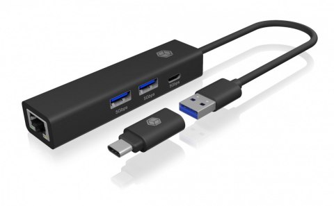 Hub IB-HUB1439-LAN 4w1 HUB, 1x USB-C, 2xUSB-A, 1x LAN IcyBox Hub IB-HUB1439-LAN 4w1 HUB, 1x USB-C, 2xUSB-A, 1x LAN IcyBox