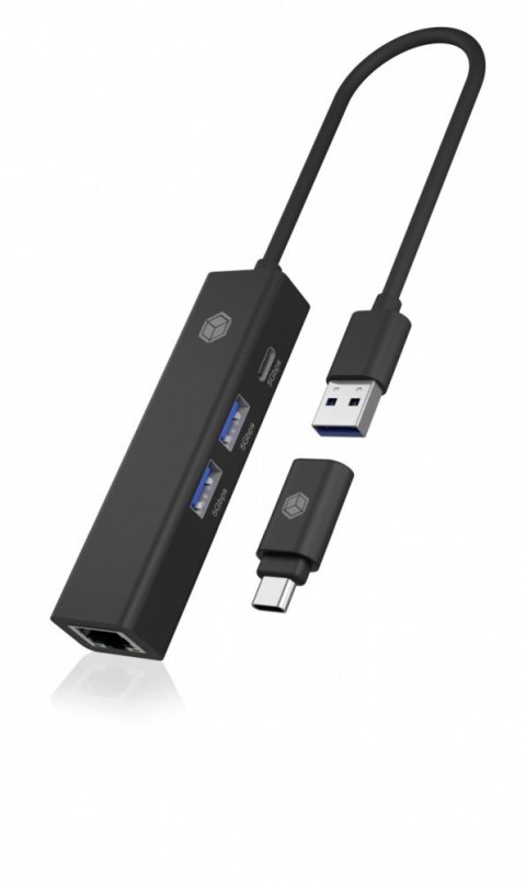Hub IB-HUB1439-LAN 4w1 HUB, 1x USB-C, 2xUSB-A, 1x LAN IcyBox Hub IB-HUB1439-LAN 4w1 HUB, 1x USB-C, 2xUSB-A, 1x LAN IcyBox