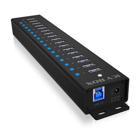 Hub IB-HUB1717 16+1 port USB HUB, 16x USB + 1x USB do ładowania, USB 3.2 Gen 1, 96 Watt zasilacz IcyBox Hub IB-HUB1717 16+1 port USB HUB, 16x USB + 1x USB do ładowania, USB 3.2 Gen 1, 96 Watt zasilacz IcyBox
