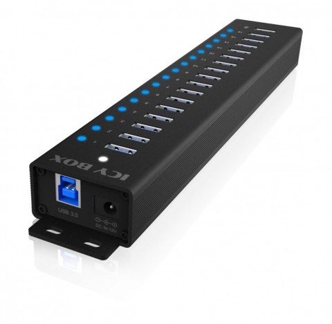 Hub IB-HUB1717 16+1 port USB HUB, 16x USB + 1x USB do ładowania, USB 3.2 Gen 1, 96 Watt zasilacz IcyBox Hub IB-HUB1717 16+1 port USB HUB, 16x USB + 1x USB do ładowania, USB 3.2 Gen 1, 96 Watt zasilacz IcyBox
