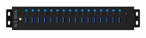 Hub IB-HUB1717 16+1 port USB HUB, 16x USB + 1x USB do ładowania, USB 3.2 Gen 1, 96 Watt zasilacz IcyBox Hub IB-HUB1717 16+1 port USB HUB, 16x USB + 1x USB do ładowania, USB 3.2 Gen 1, 96 Watt zasilacz IcyBox