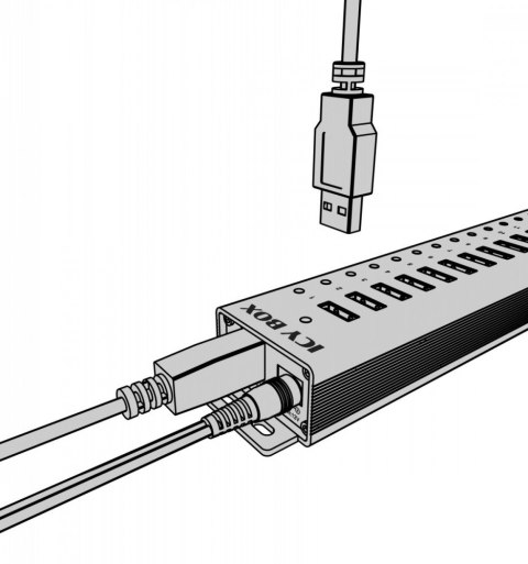 Hub IB-HUB1717 16+1 port USB HUB, 16x USB + 1x USB do ładowania, USB 3.2 Gen 1, 96 Watt zasilacz IcyBox Hub IB-HUB1717 16+1 port USB HUB, 16x USB + 1x USB do ładowania, USB 3.2 Gen 1, 96 Watt zasilacz IcyBox