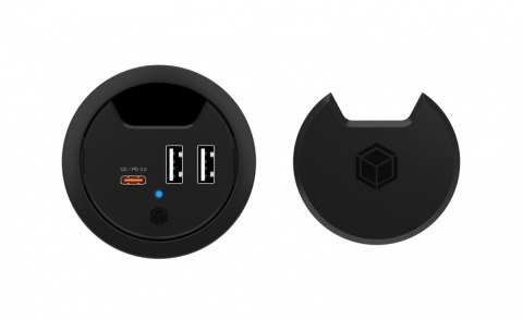 IB-HUB1407 3 Port ładowarka do biurka, 2x USB-A, 1x USB-C, otwór 60mm IcyBox IB-HUB1407 3 Port ładowarka do biurka, 2x USB-A, 1x USB-C, otwór 60mm IcyBox
