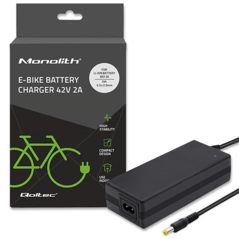 Ładowarka do baterii roweru elektrycznego 36V | 42V | 2A | 5.5*2.5 Qoltec