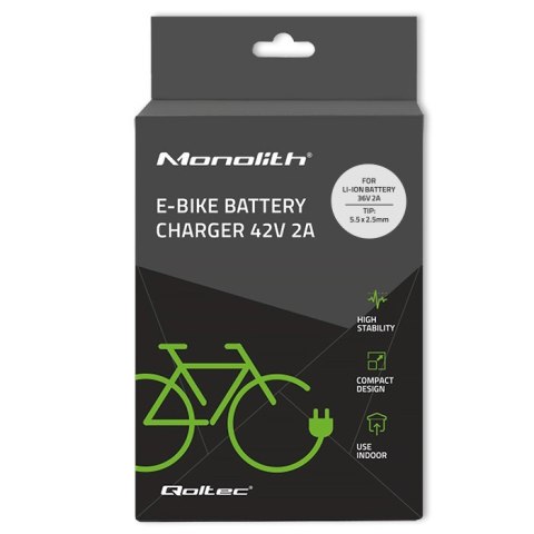 Ładowarka do baterii roweru elektrycznego 36V | 42V | 2A | 5.5*2.5 Qoltec