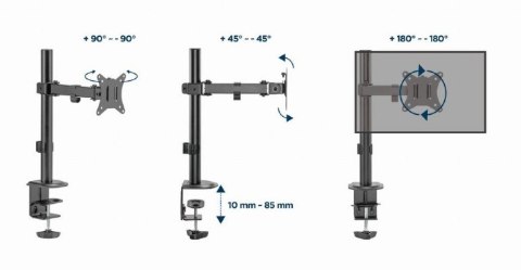 Ramię regulowane 17-32 cale 9kg długie Gembird