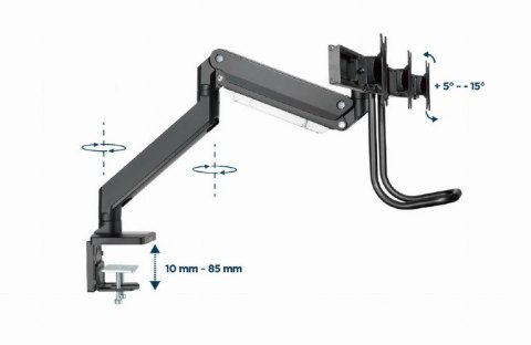 Ramię regulowane na 3 monitory 17 - 27 cali 6kg Gembird