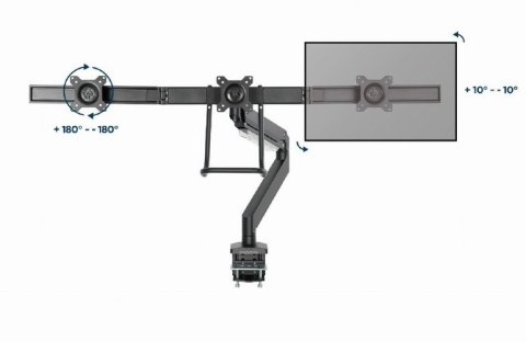 Ramię regulowane na 3 monitory 17 - 27 cali 6kg Gembird