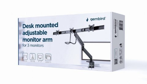 Ramię regulowane na 3 monitory 17 - 27 cali 6kg Gembird