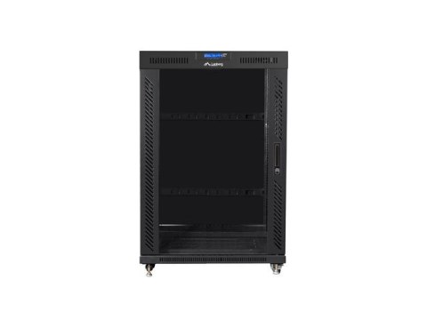 Szafa stojąca 19 cali 22U 800x1000 drzwi szklane LCD (flat pack) V2 czarna