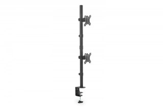 Uchwyt biurkowy pionowy 2xLCD max. 32 cale 8kg, zaciskowy, czarny Digitus