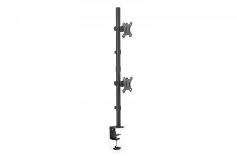 Uchwyt biurkowy pionowy 2xLCD max. 32 cale 8kg, zaciskowy, czarny Digitus