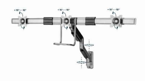 Uchwyt ścienny 3 monitory 17-27 cali 6kg Gembird