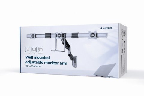 Uchwyt ścienny 3 monitory 17-27 cali 6kg Gembird