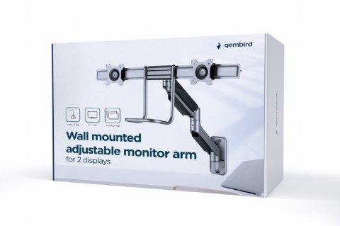 Uchwyt ścienny na 2 monitory 17-32 cali 8kg Gembird