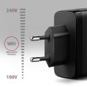 ACU-DPQ100 Ładowarka sieciowa GaN 100W, 3x port (USB-A + dual USB-C) PD3.0/QC4+/PPS/Apple Czarna AXAGON