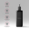 ACU-DPQ100 Ładowarka sieciowa GaN 100W, 3x port (USB-A + dual USB-C) PD3.0/QC4+/PPS/Apple Czarna AXAGON