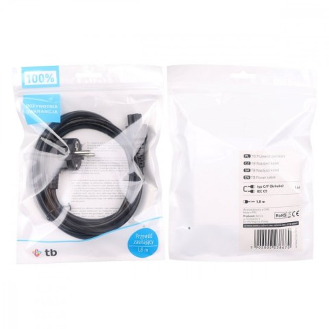 Kabel zasilający 1.8 m IEC C5 VDE TB