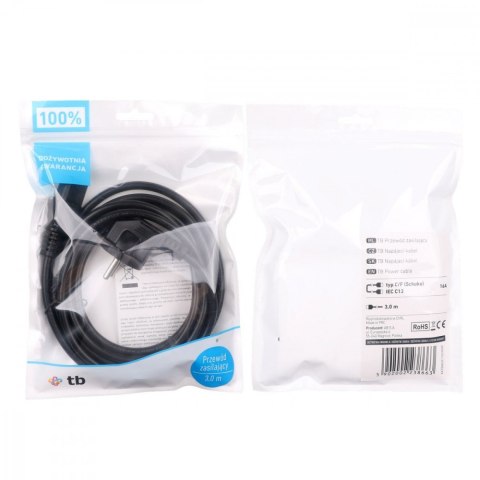 Kabel zasilający 3m IEC C13 VDE TB