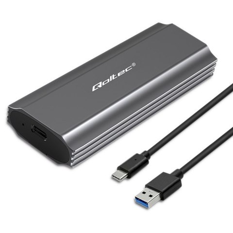 Obudowa | kieszeń NV2271 na dysk M.2 SSD | SATA | NVMe | USB-C | 2TB Qoltec