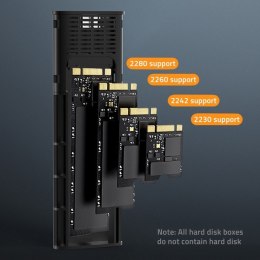 Obudowa | kieszeń NV2271 na dysk M.2 SSD | SATA | NVMe | USB-C | 2TB Qoltec
