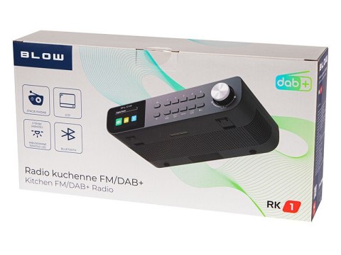 Radio kuchenne przenośne FM/DAB+ RK1 czarne BLOW Radio kuchenne przenośne FM/DAB+ RK1 czarne BLOW