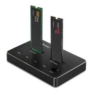 Stacja dokująca dysków SSD M.2 | NVMe | SATA | USB-C | DUAL 2 x 2TB Qoltec