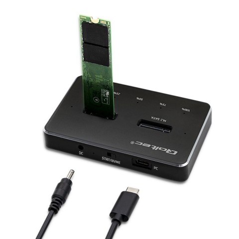 Stacja dokująca dysków SSD M.2 | NVMe | SATA | USB-C | DUAL 2 x 2TB Qoltec Stacja dokująca dysków SSD M.2 | NVMe | SATA | USB-C | DUAL 2 x 2TB Qoltec