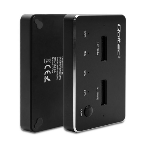Stacja dokująca dysków SSD M.2 | NVMe | SATA | USB-C | DUAL 2 x 2TB Qoltec Stacja dokująca dysków SSD M.2 | NVMe | SATA | USB-C | DUAL 2 x 2TB Qoltec