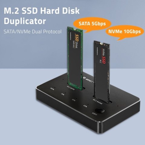 Stacja dokująca dysków SSD M.2 | NVMe | SATA | USB-C | DUAL 2 x 2TB Qoltec Stacja dokująca dysków SSD M.2 | NVMe | SATA | USB-C | DUAL 2 x 2TB Qoltec