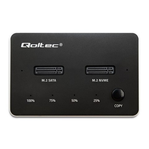 Stacja dokująca dysków SSD M.2 | NVMe | SATA | USB-C | DUAL 2 x 2TB Qoltec Stacja dokująca dysków SSD M.2 | NVMe | SATA | USB-C | DUAL 2 x 2TB Qoltec