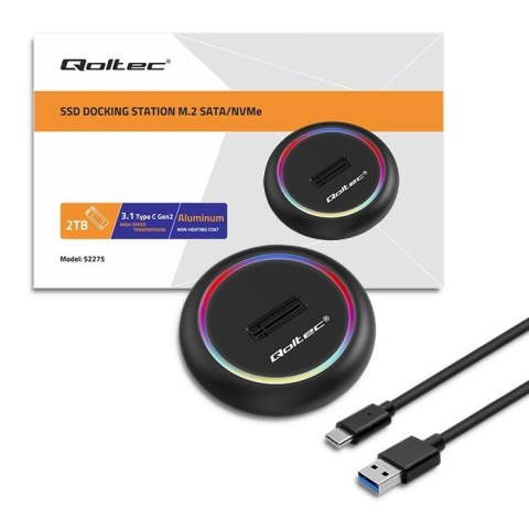 Stacja dokujca dysków SSD M.2 | NVMe | SATA | USB-C | 2TB Qoltec Stacja dokujca dysków SSD M.2 | NVMe | SATA | USB-C | 2TB Qoltec