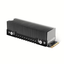 CLR-M2XT Chłodnica aluminiowa pasywna do dysku M.2 SSD, ALU korpus, silikonowe podkładki termiczne, wysokość 24mm AXAGON