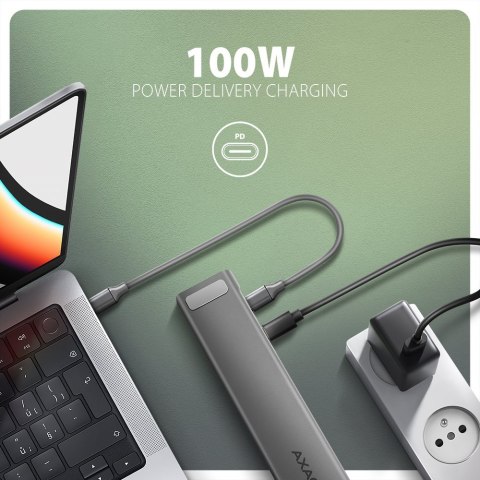 HMC-10HLS Wieloportowy hub USB 9in1, 5Gbps, 4x USB-A, HDMI 4K/60Hz, GLAN, SD/microSD, PD 100W, 25cm USB-C kabel AXAGON HMC-10HLS Wieloportowy hub USB 9in1, 5Gbps, 4x USB-A, HDMI 4K/60Hz, GLAN, SD/microSD, PD 100W, 25cm USB-C kabel AXAGON