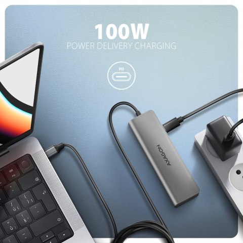 HMC-5H Wieloportowy hub USB 5in1, 5Gbps, 3x USB-A, HDMI 4K/30Hz, PD 100W, 100cm USB-C kabel AXAGON HMC-5H Wieloportowy hub USB 5in1, 5Gbps, 3x USB-A, HDMI 4K/30Hz, PD 100W, 100cm USB-C kabel AXAGON