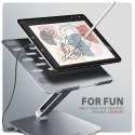HMC-STND Stojak z wieloportowy hub Aluminiowy 7in1, 5Gbps, do 10"-16" cali laptopów, nastawny, 3x USB-A, HDMI 4K/60Hz, GLAN, PD  AXAGON