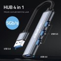 HUB adapter USB 3.0 4w1 | 4x USB 3.0 Qoltec