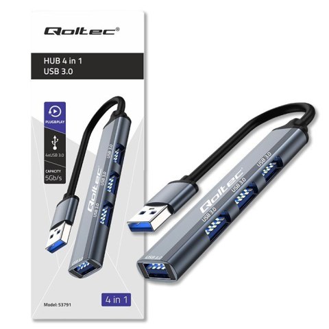 HUB adapter USB 3.0 4w1 | 4x USB 3.0 Qoltec