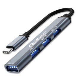 HUB adapter USB-C 3.1 4w1 | USB 3.0 | 3x USB 2.0 Qoltec